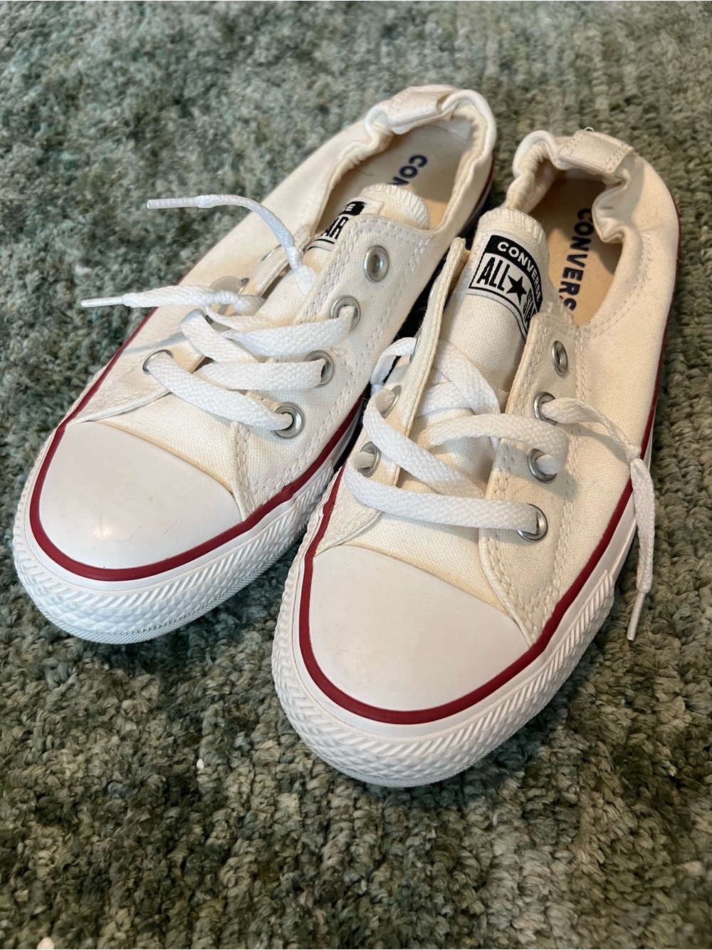 Converse Women’s White Canvas Low-Top Sneakers Size 8